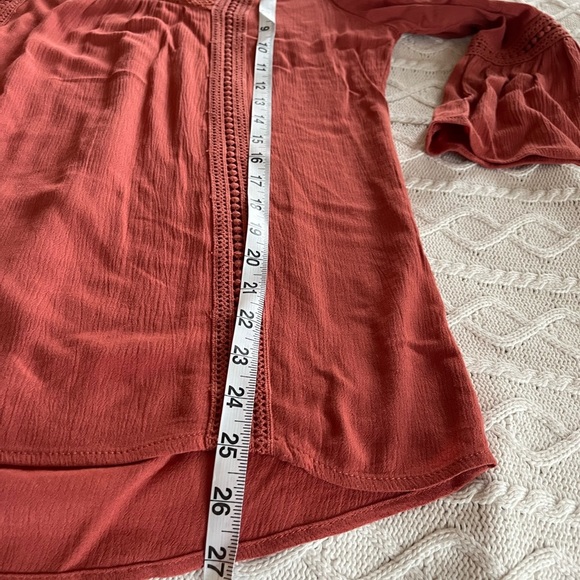 Westport Vibrant Spice Color 3/4 Sleeve Ruffle Rayon Blouse Women’s Size XS-M - Picture 11 of 13